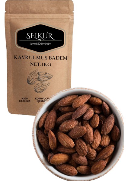 Kavrulmuş Badem 1kg(Doypack Ambalaj Iri Tane)