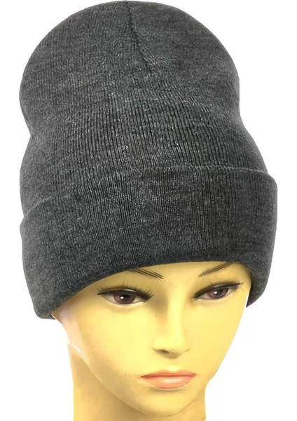 Kışlık Tam Kalıp Çocuk Triko Bere - Antrasit modelleri