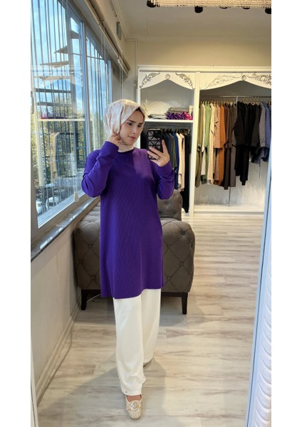 7014 Triko Tunik - Mor