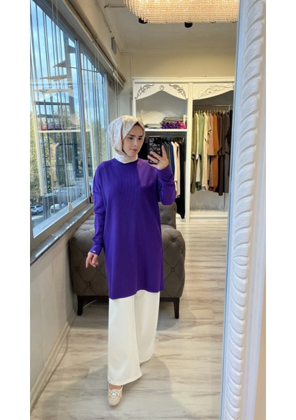 7014 Triko Tunik - Mor fiyatları