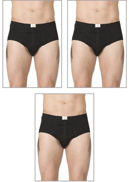 3'lü Paket Erkek Pamuklu Penye Süprem Esnek Rahat Slip Külot Büyük Bedenli