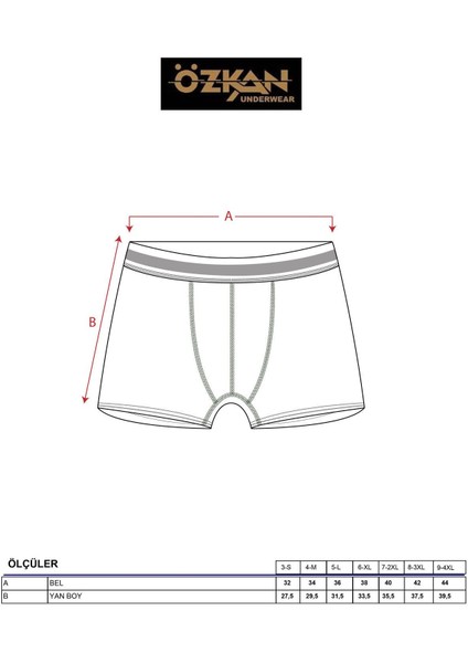 5'li Paket Erkek Pamuklu Likralı Boxer Şort