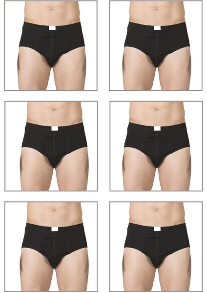 6'lı Paket Erkek Pamuklu Penye Süprem Esnek Rahat Slip Külot Büyük Bedenli