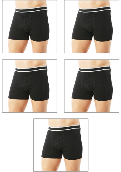 5'li Paket Erkek Pamuklu Likralı Boxer Şort