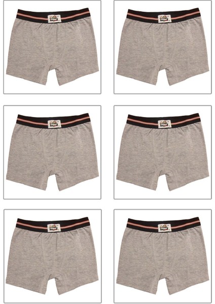 6'lı Paket Erkek Çocuk Pamuklu Yumuşak Esnek Örme Boxer