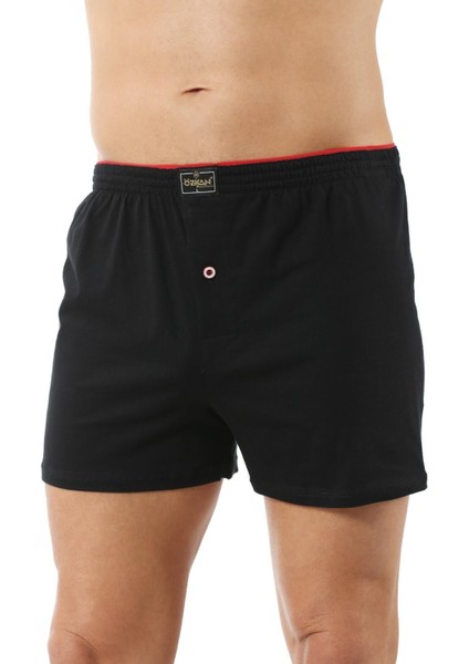 5'li Paket Erkek Şardonlu Pamuklu Düğmeli Penye Boxer