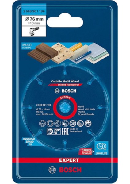 Professional 1x Expert Carbide Multi Wheel Kesici Diskler (Ahşap, Plastik, Alçıpan, Ø 76 Mm)