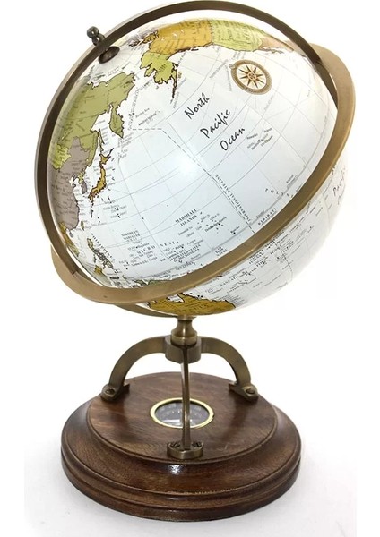 Pirinç Pusulalı Dünya Küre 15466