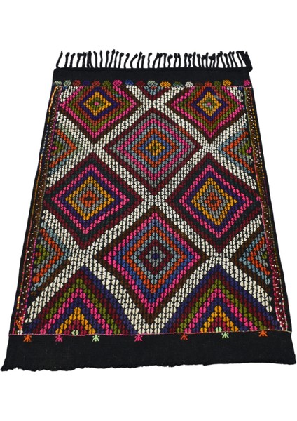 El Dokuması Geometrik Midye Model Karapınar Yörük Cecim Yün Kilim 5573