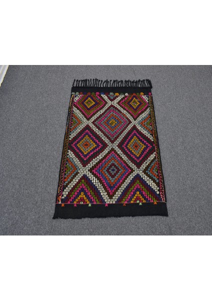 El Dokuması Geometrik Midye Model Karapınar Yörük Cecim Yün Kilim 5573