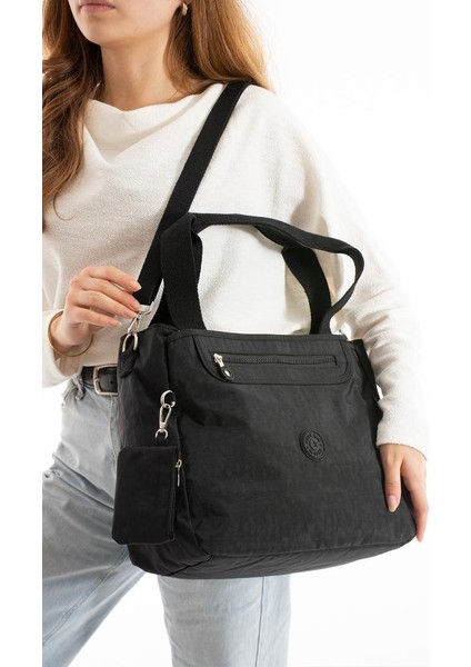 Kadın Omuz Çantası 33*28 cm Çapraz Askılı Postacı Çanta Klinkır Hafif Su Itici Kumaş Kol Çantası