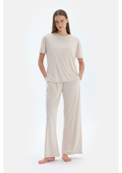 Krem Cepli Basıc Modal Pantolon fırsatları