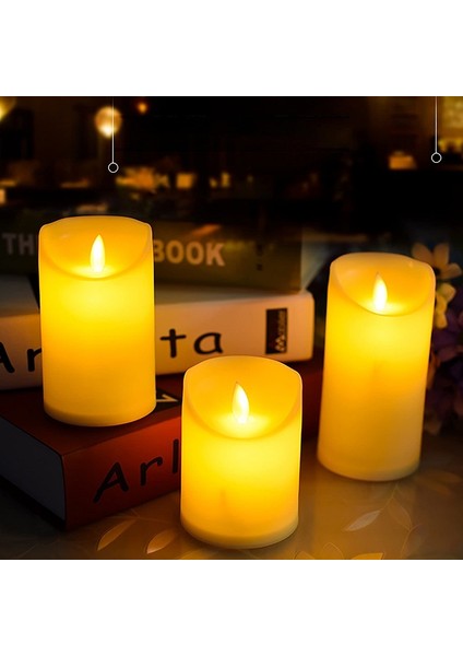 Vıp Delu x e 6 Lı Set Işıklı Mum Gün Işığı LED Alev Efektli Titrek Yanan LED Mum Büyük Orta Küçük Mum fiyatları