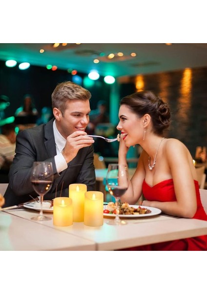 Vıp Delu x e 6 Lı Set Işıklı Mum Gün Işığı LED Alev Efektli Titrek Yanan LED Mum Büyük Orta Küçük Mum fırsatları