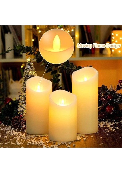 Vıp Delu x e 6 Lı Set Işıklı Mum Gün Işığı LED Alev Efektli Titrek Yanan LED Mum Büyük Orta Küçük Mum indirimleri