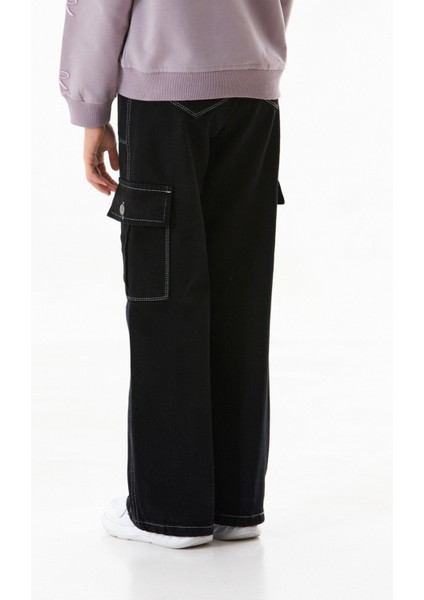 Kontrast Dikişli Kargo Cepli Kız Çocuk Pantolon indirimleri