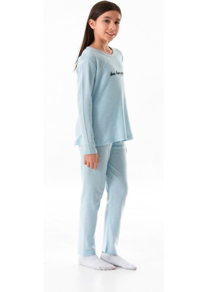 Let Love We Baskılı Kız Çocuk Pijama Takımı