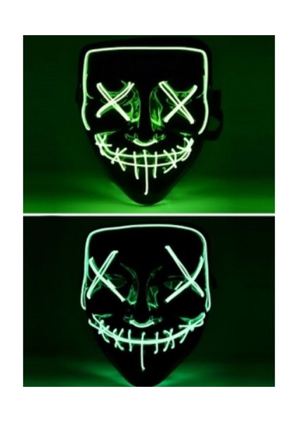 LED Işıklı Yeşil Maske