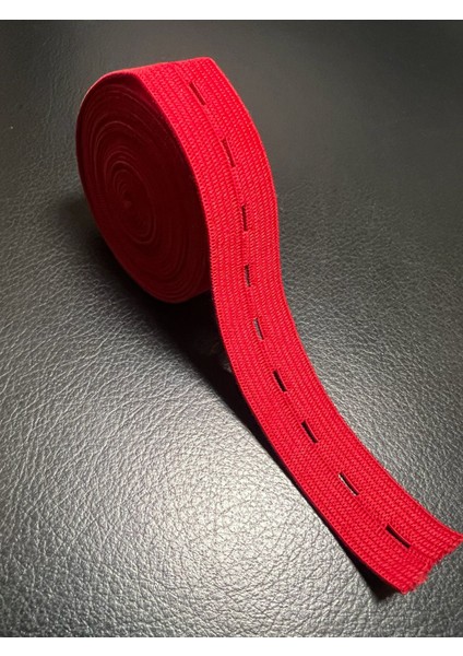 2 cm Çamaşır Lastiği Bel Lastiği Paça Lastiği Örme Ilikli Lastik Kırmızı 10 mt