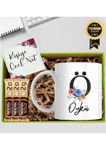 Kupa Bardak Kişiye Özel Ö Harfli Isimli Kupa Bardak Kahve Hediye Seti Kutupkitap