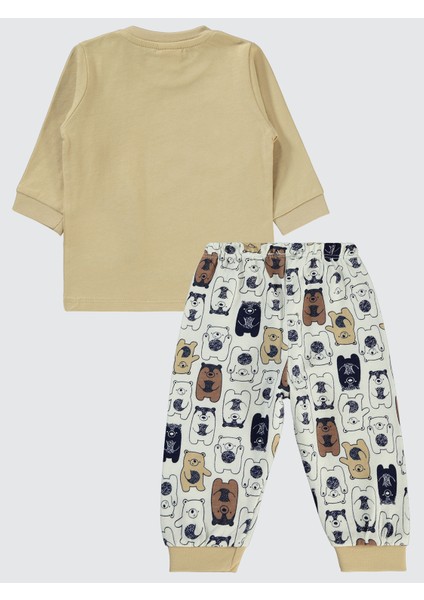 Erkek Bebek Pijama Takımı 6-18 Ay Sütlü Kahve