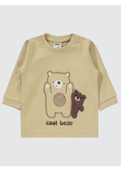 Erkek Bebek Pijama Takımı 6-18 Ay Sütlü Kahve