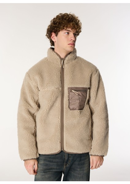 Vizon Erkek Mont 10026727.216 Sherpa Jacket Papyrus