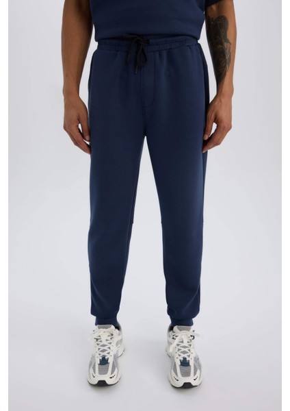 Fit Slim Fit Jogger Eşofman Altı Dar Kesim Skuba Dalgıç Kumaş Standart Paça Beli Bağcıklı Lastikli Paça Z9112AZ25SP