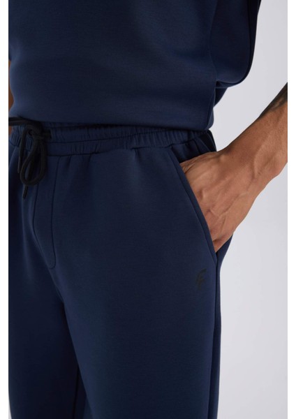 Fit Slim Fit Jogger Eşofman Altı Dar Kesim Skuba Dalgıç Kumaş Standart Paça Beli Bağcıklı Lastikli Paça Z9112AZ25SP