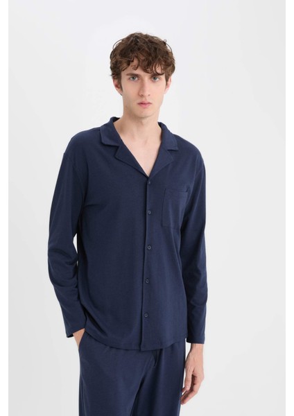 Premium Regular Fit Pijama Takımı Basic Düz Uzun Kollu Üst Uzun Alt E1533AX24AU modelleri