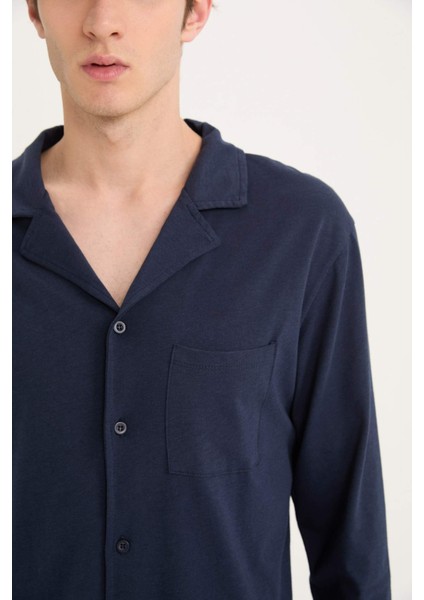 Premium Regular Fit Pijama Takımı Basic Düz Uzun Kollu Üst Uzun Alt E1533AX24AU fırsatları