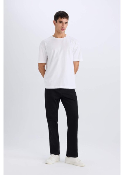 Diago Comfort Fit Rahat Kalıp Yüksek Bel Geniş Paça Siyah Jean Pantolon D9828AX25SP