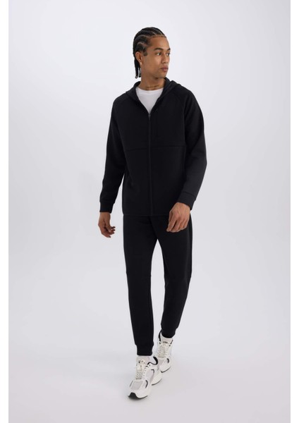 Fit Slim Fit Jogger Eşofman Altı Dar Kesim Skuba Dalgıç Kumaş Standart Paça Beli Bağcıklı Lastikli Paça Z9112AZ25SP
