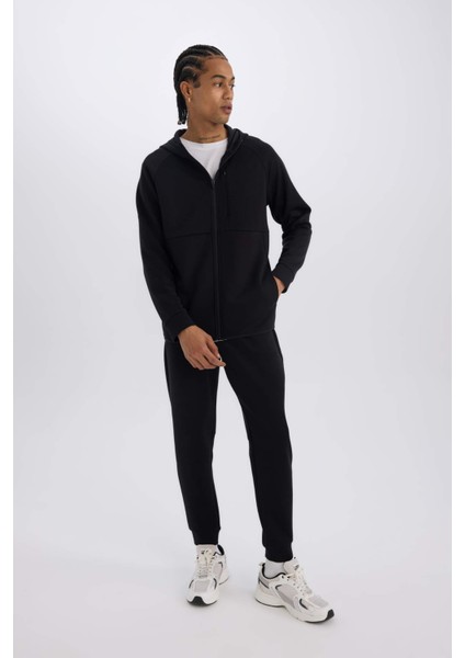 Fit Slim Fit Jogger Eşofman Altı Dar Kesim Skuba Dalgıç Kumaş Standart Paça Beli Bağcıklı Lastikli Paça Z9112AZ25SP