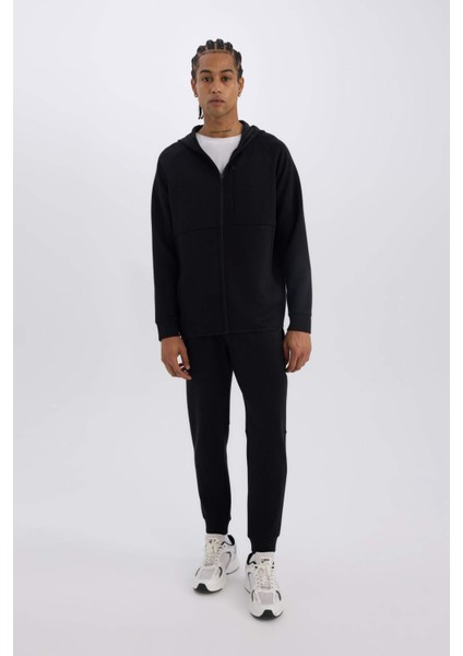 Fit Slim Fit Jogger Eşofman Altı Dar Kesim Skuba Dalgıç Kumaş Standart Paça Beli Bağcıklı Lastikli Paça Z9112AZ25SP