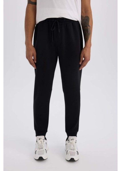 Fit Slim Fit Jogger Eşofman Altı Dar Kesim Skuba Dalgıç Kumaş Standart Paça Beli Bağcıklı Lastikli Paça Z9112AZ25SP