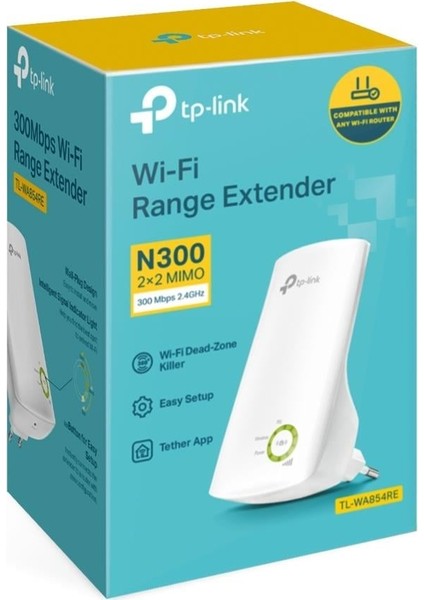 TL-WA854RE N300 Mbps Wi-Fi Menzil Genişletici, 300MBPS Veri Aktarım Hızı