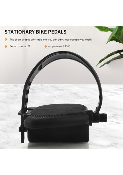 1 Çift Egzersiz Bisikleti Pedal Genişletilmiş Bisiklet Sabit Bisiklet Için Kayışlarla Ev (Yurt Dışından)
