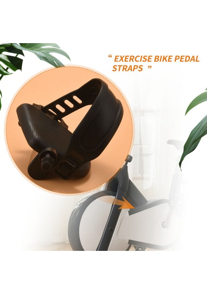 1 Çift Egzersiz Bisikleti Pedal Genişletilmiş Bisiklet Sabit Bisiklet Için Kayışlarla Ev (Yurt Dışından)