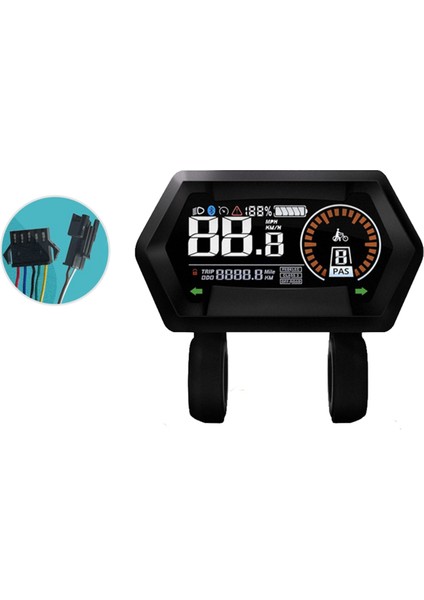 M9 Elektrikli Bisiklet LCD Ekran 24V-72V Scooter Renk Ölçer Kar Motoru Hız Göstergesi Sm5+2pın (Yurt Dışından)