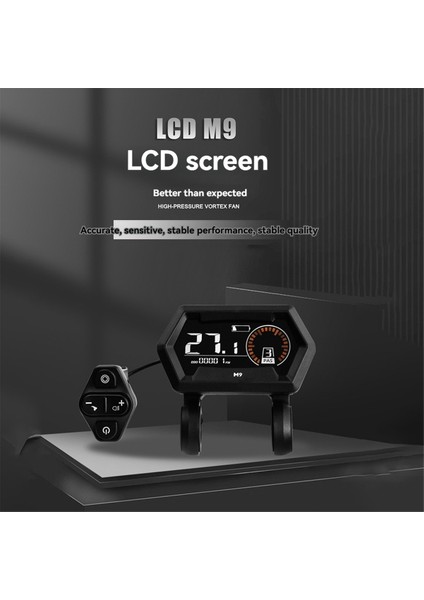 M9 Elektrikli Bisiklet LCD Ekran 24V-72V Scooter Renk Ölçer Kar Motoru Hız Göstergesi Sm5+2pın (Yurt Dışından)
