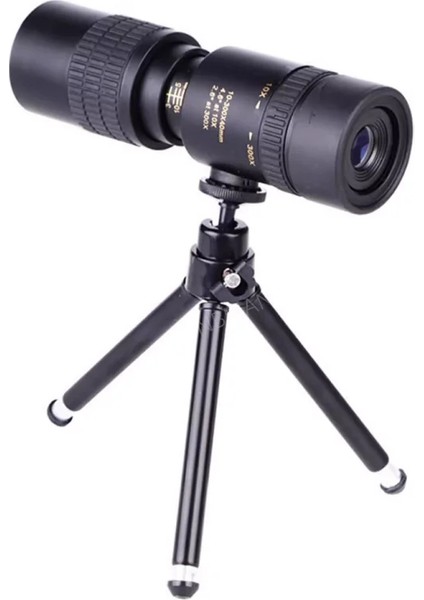 10-300X40 Zoom Monoküler Teleskop Kademesiz Zoom Uzaktan Kumandalı Teleskop Telefon Klipsli Avcılık Açık Hava Kamp Hediyesi (Yurt Dışından)