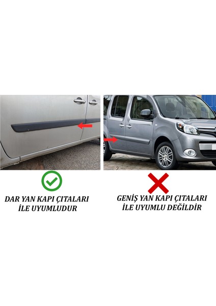 Renault Kangoo Krom Yan Kapı Çıtası 4 Kapı 2008 ve Üzeri Paslanmaz Çelik