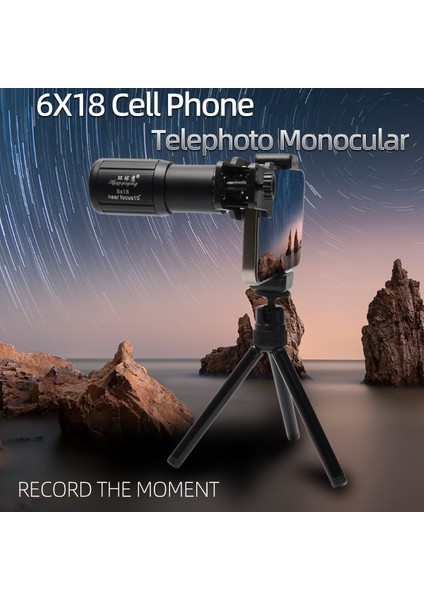 Hd 6x Telefon Lens Kamera Telefoto Zoom Monoküler Teleskop Lens + Tüm Akıllı Telefonlar Için Selfietripod (Yurt Dışından)