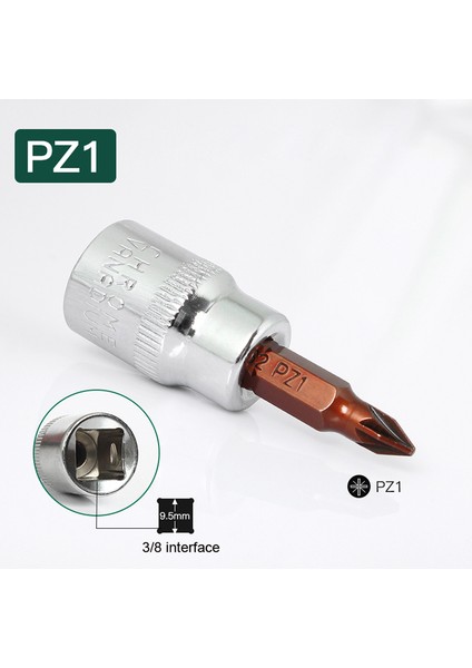 Adet Phillips Pozidriv Tornavida Uçları 1/4 Inç Sürücü Soket El Aletleri Ph1 Ph2 Ph3 Pz1 Pz2 Pz3 (Yurt Dışından)