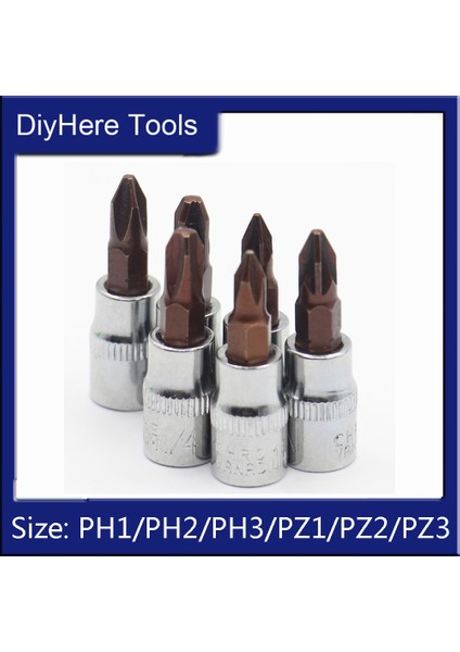 Adet Phillips Pozidriv Tornavida Uçları 1/4 Inç Sürücü Soket El Aletleri Ph1 Ph2 Ph3 Pz1 Pz2 Pz3 (Yurt Dışından) fiyatları
