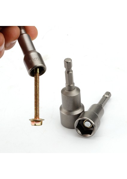 65MM Uzunluk Elektrik Manyetik Tornavida Somun Sürücü Seti Darbe 1/4 "hex Shank Metrik Anahtar Soket Bit Crv 6-24MM (Yurt Dışından) fırsatları