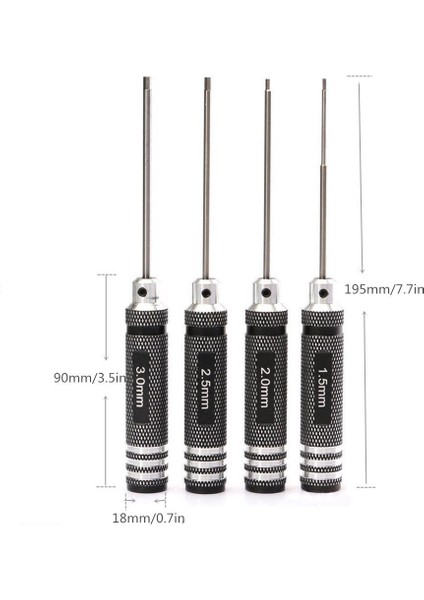 En Kaliteli Titanyum Nitrür Tini Hex Sürücü Anahtarı Tornavida 4 Parça Set 1.5mm/2mm/2.5mm/3.0mm Rc Helikopter Için (Yurt Dışından) modelleri