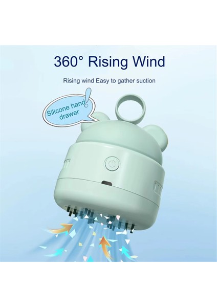 Sevimli Masaüstü Elektrikli Süpürge Mini Bearhead Halka Toz Kırıntılarını Temizlemek Için Lake Green (Yurt Dışından) modelleri