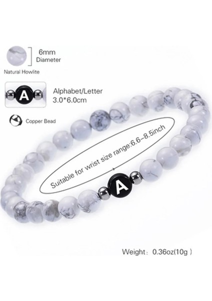 Siyah Stil L Boyutu Siyah Beyaz Taş 26 Harfler Bilezik El Yapımı Dıy Kadın Erkek Çift Takı Dostluk Şanslı Boncuk Bilezik Çocuklar Aile (Yurt Dışından) modelleri